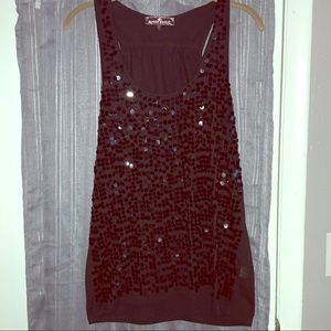 Black, sequence, trendy tank top.